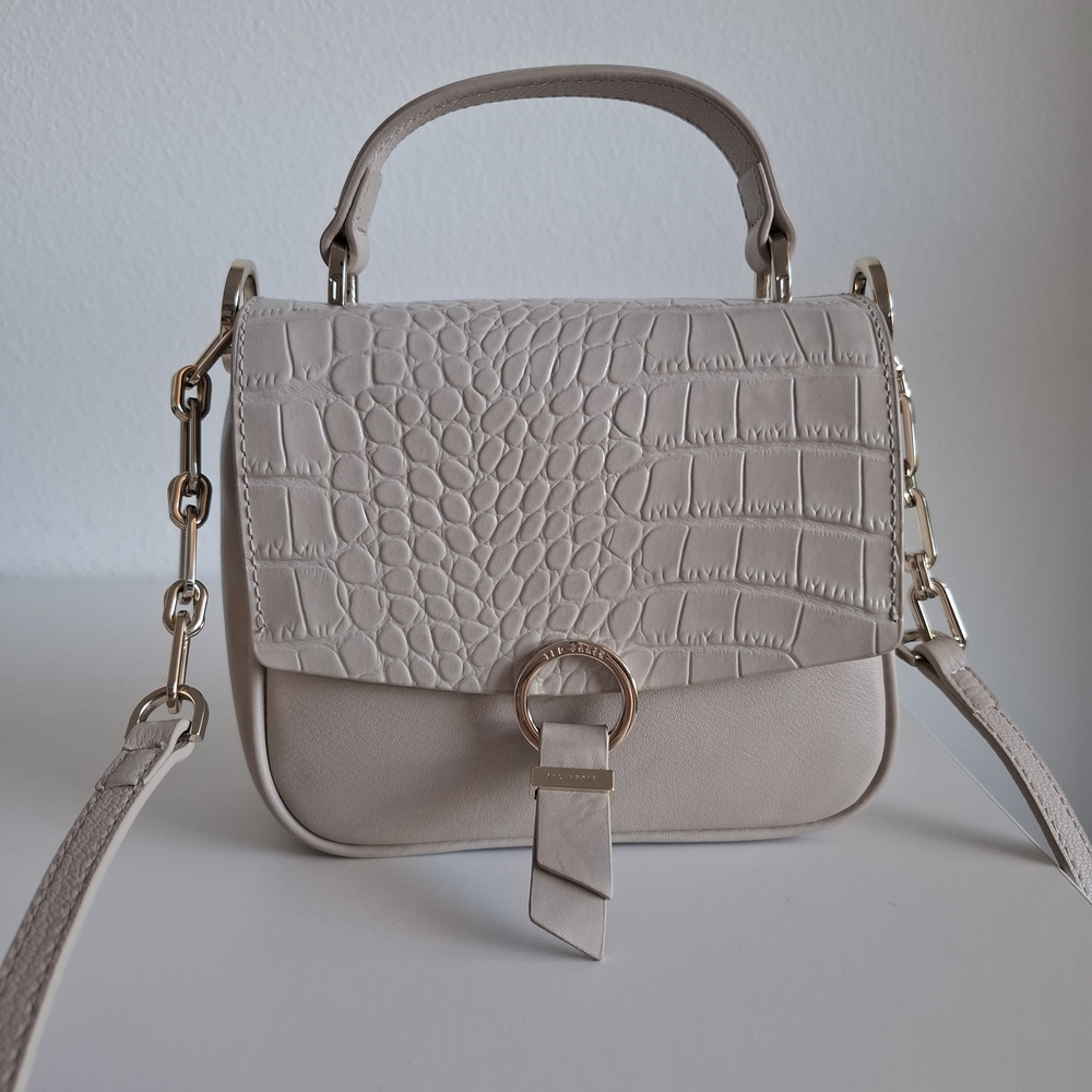 TED BAKER Women's Tan Croc-Embossed Shoulder Bag